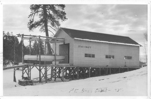 Original Factory, winter 1933- Point of Caroline, Flathead Lake, Montana